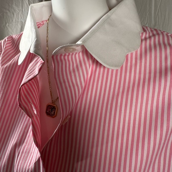 GRETCHEN SCOTT Designs ‘Pique All Day’ Pinstripe Shirt - NWT - Picture 4 of 9